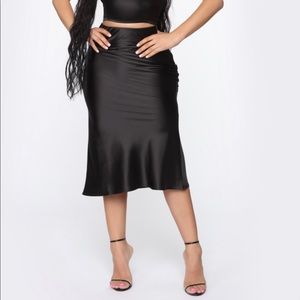 Black Satin Skirt